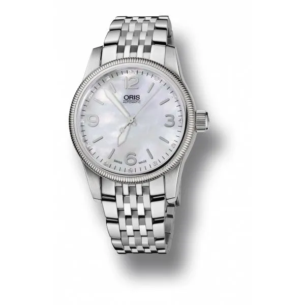 Oris Big Crown Diamonds Stainless steel bracelet and white dial